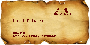 Lind Mihály névjegykártya